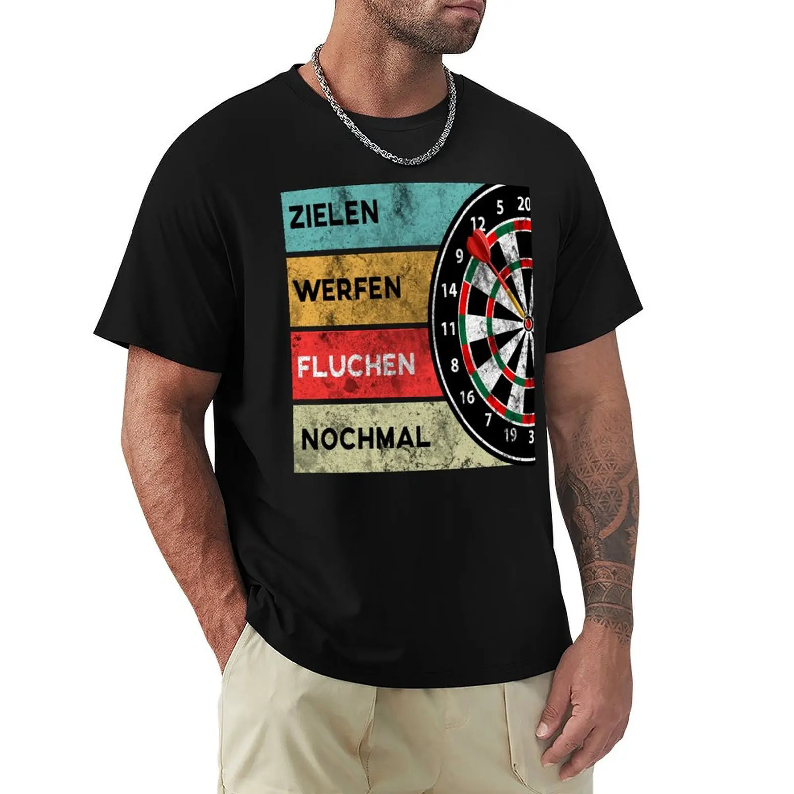 Aim Throw Curse Again Darts Darts Arrow GIFT T-Shirt cotton t shirts high quality T-Shirt