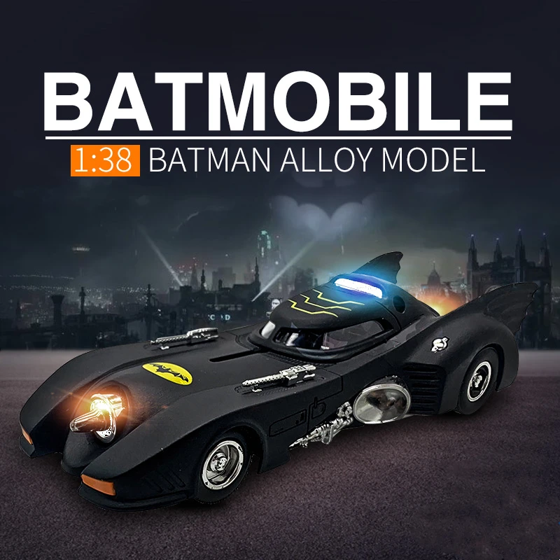 Klassische Film Auto Batmobil Bat Sport Auto Legierung Modell Gießt Druck & Spielzeug Metall Auto Sammlung Sound Licht Simulation