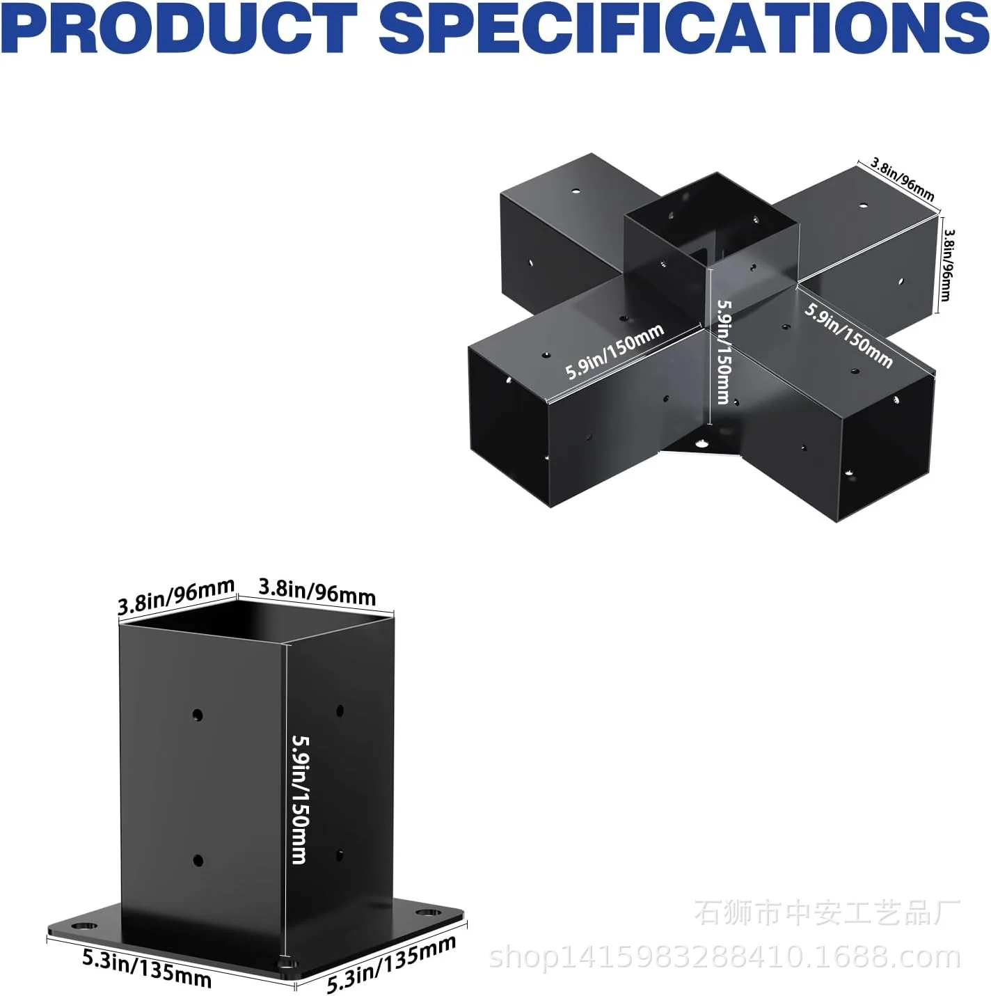 Pergola Bracket Cross Bracket Set 3 Way Right Angle Bracket Rear Seat Kit Wooden Beam Gazebo Patio Chalet