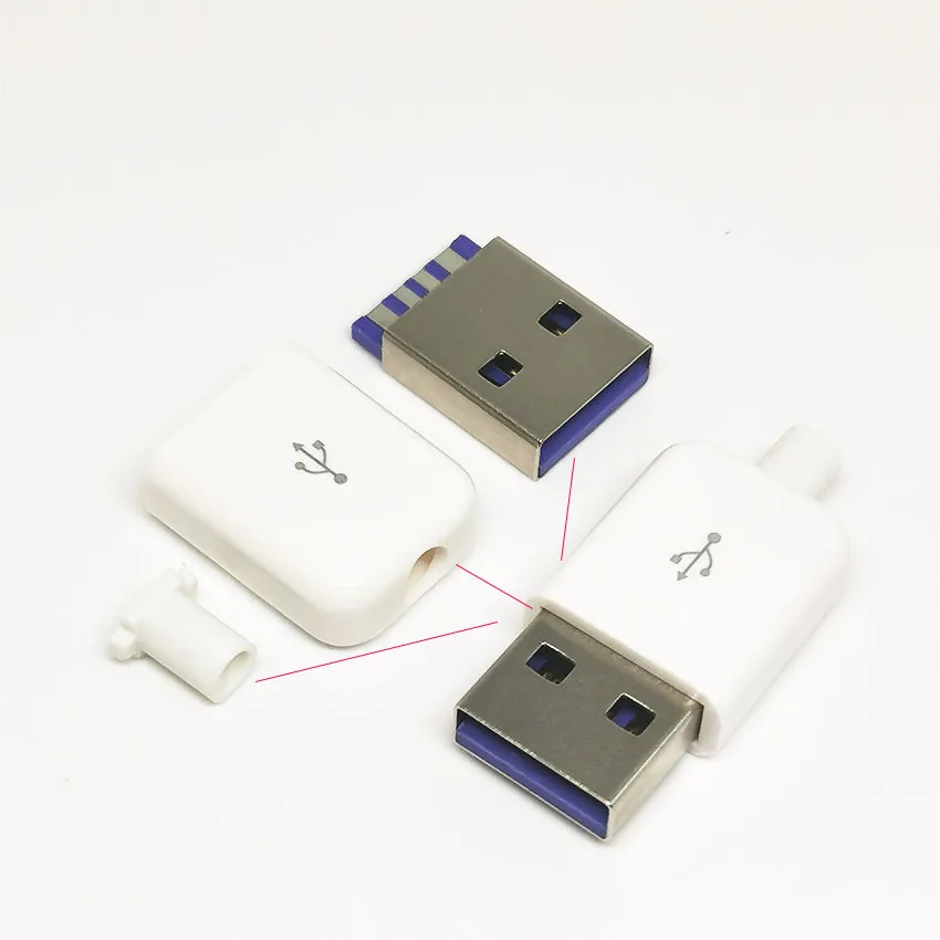 Conector de solda macho com caixa, Plugues de carregamento, Reparo de cabo de dados, Tipo C USB 3.1, 24 pinos, 2-10pcs