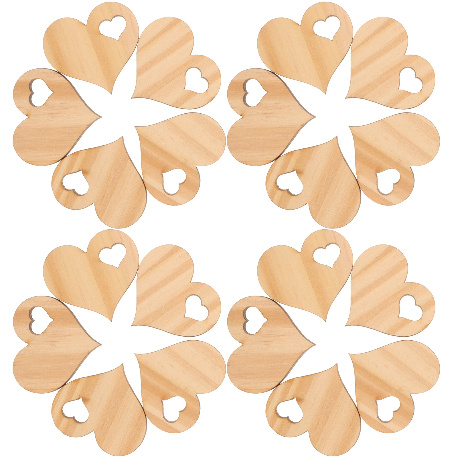 

50Pcs Blank Wooden Hearts DIY Material for Home Decor Christmas New Year Unfinished Wood Craft DIY Wood Material