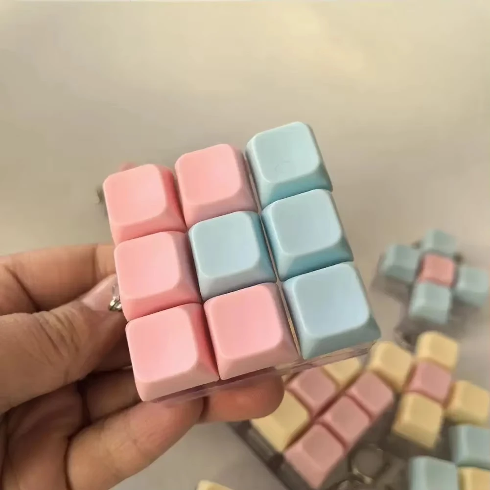 Decompression 9 Keyboard Key Toy For Adults Antistress Toys Boys Girls Anti Stress Finger Keyboard Games Keychain