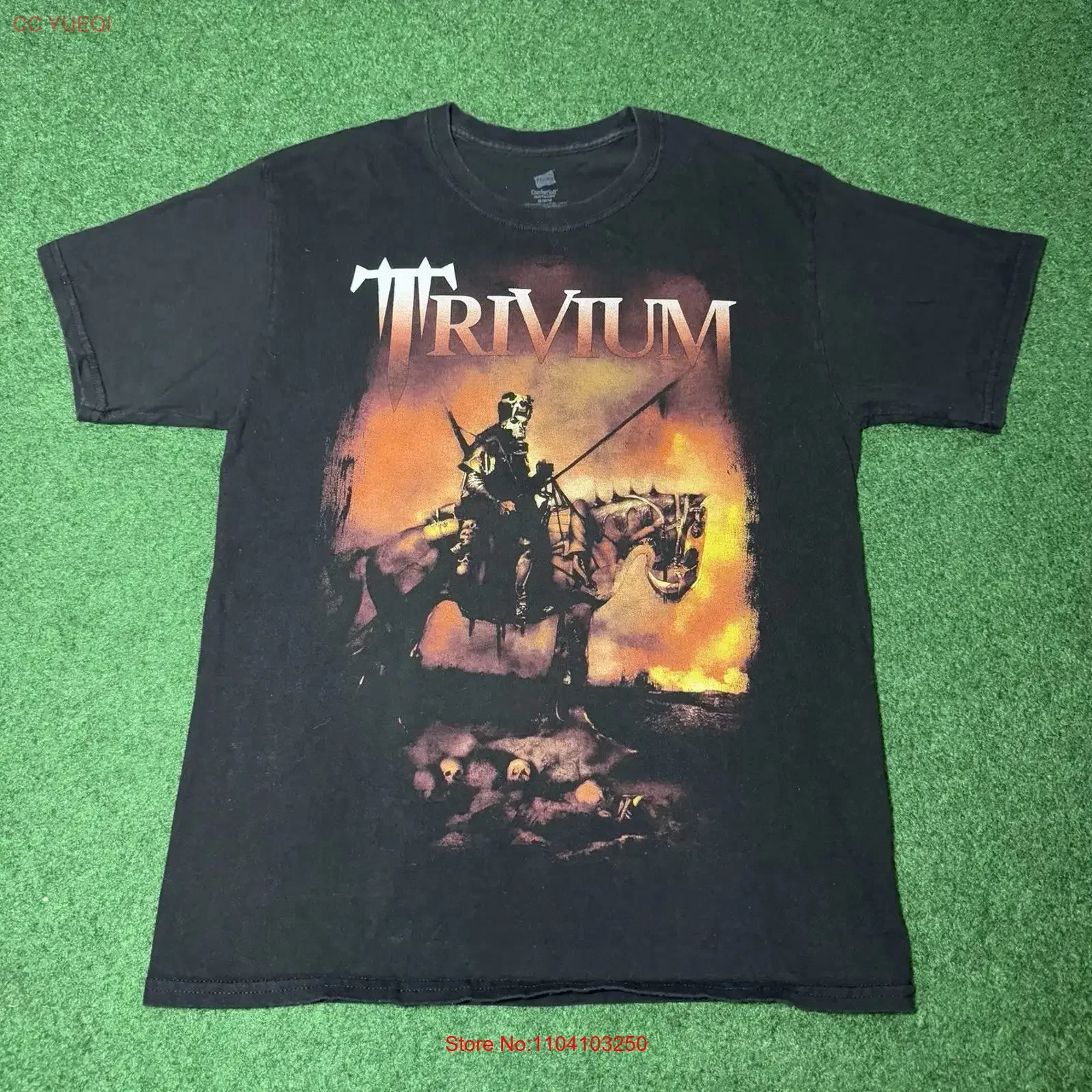 Camiseta de la banda de conciertos Y2K Trivium The Crusade Death Rider Medium Metal, estilo vintage, lavada, cómoda, a la moda, elegante