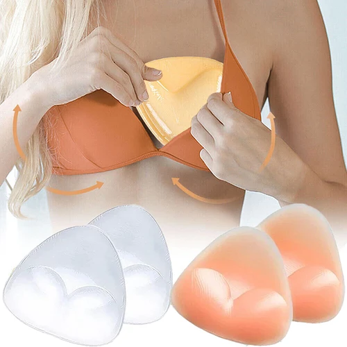 Almohadilla de inserción de sujetador de verano para mujer, copa de sujetador, almohadillas de silicona de realce de pecho más grueso, pegatinas para cubrir pezones, inserciones de Bikini, ropa interior íntima