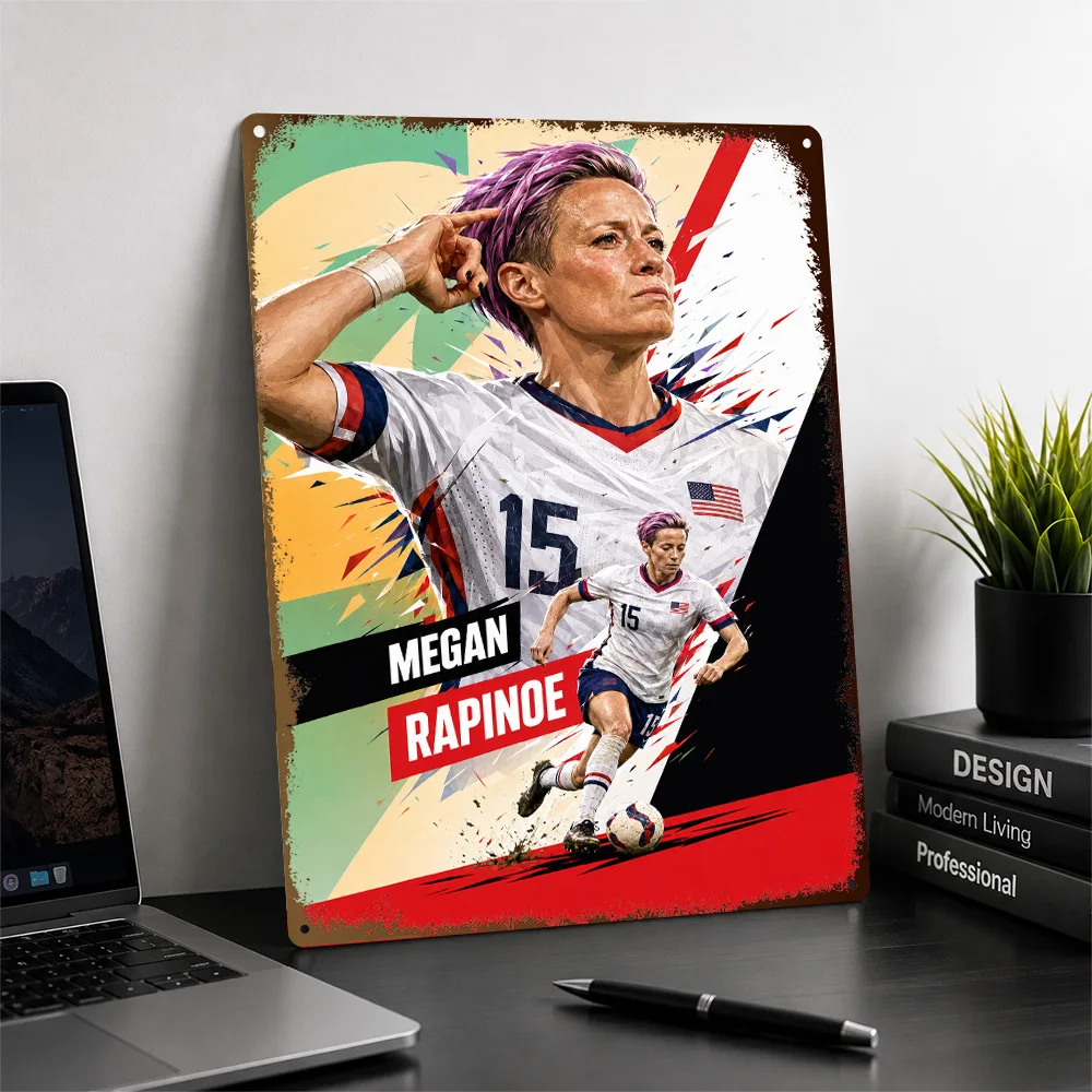 Megan Rapinoe Football Aluminum Poster Customized Metal Tin Sign Club Hero Design Wall Art Made For Loyal Supporters In Office