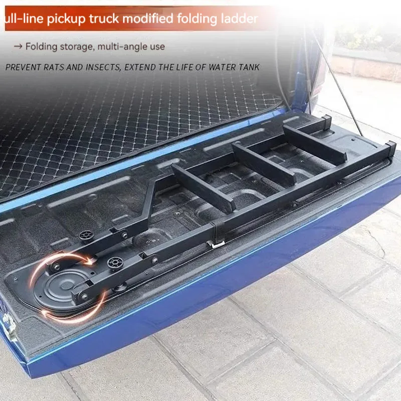 126CM Universal Tailgate Rotary Ladder Suitable For Pickup Truck Car Rear Door Ladder Tailgate Folding Ladder Auxiliary