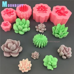 Succulent Cactus Silicone Mold Chocolate Cake Fudge Mousse Gypsum Aromatherapy Candle Drop Glue Decoration Tool