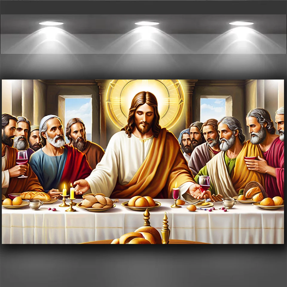 

Последняя вечеря Тема Иисуса и его дисциплинов Алмазная картина Diy Алмазная вышивка Мозаика Набор для вышивки крестом Рождественский подарок