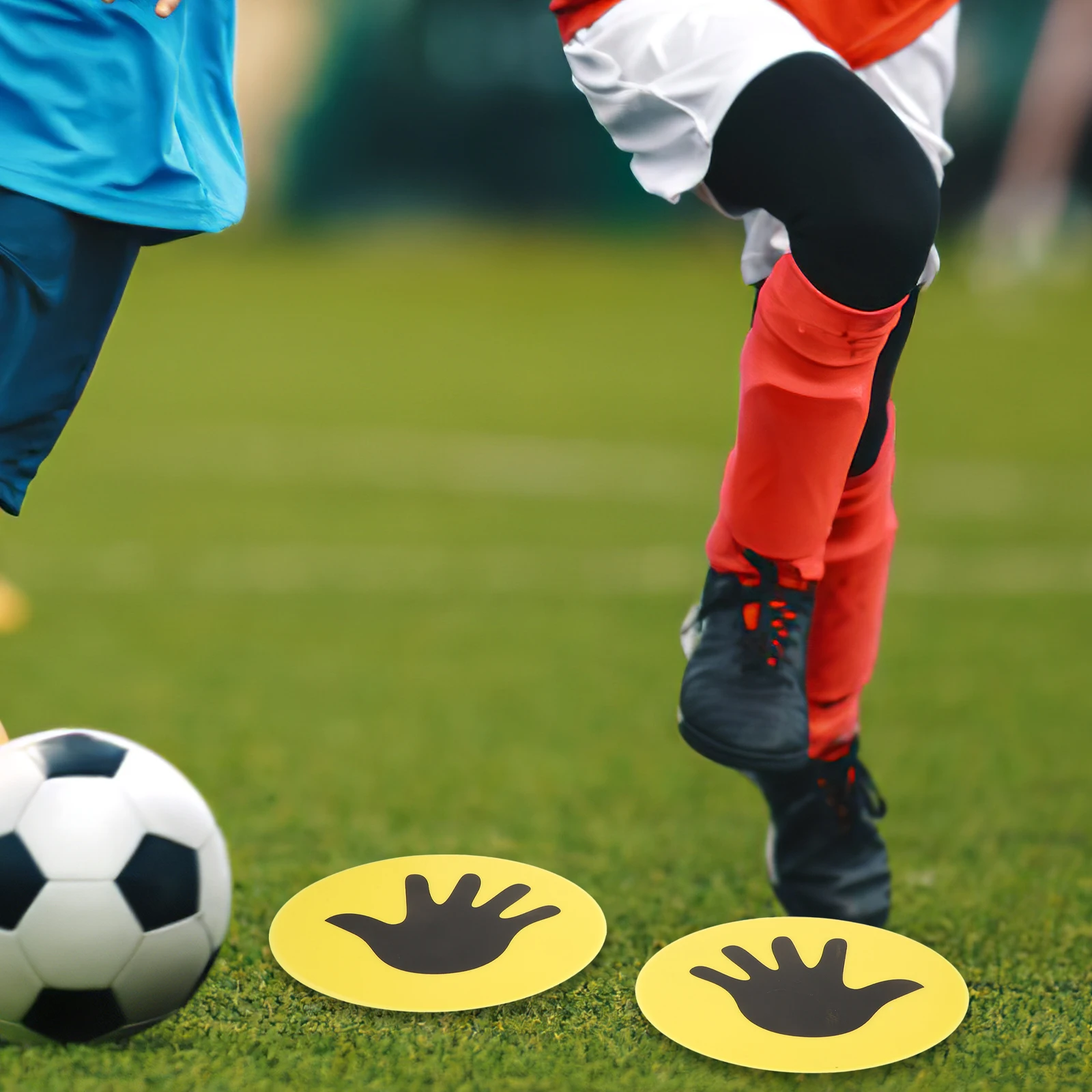 

2 Pcs Palm Landmark Mat Football Training Discs Sign Plate Soccer Floor Pad Pvc Supplies Tool