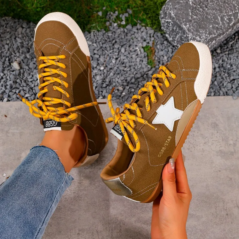 Retro Genuine Leather Deqin Shoes Women Sneakers 2025 New Style Versatile Worn-In Flat Bottom Casual Sports Women Flats Shoes - view 5