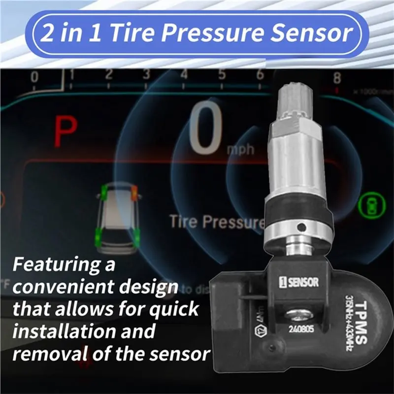 Maxitpms Tire Pressure Sensors 12Pcs Programmable 315MHZ+ 433Mhz 2 In 1 For Autel Tool TS408 TS508 ITS600 MX Sensor Monitor