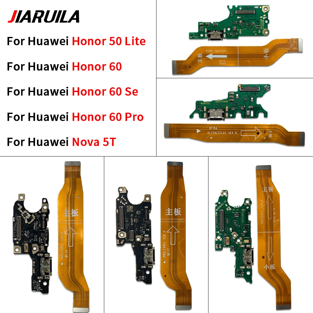 Tested Good Charging Board Mainboard Flex For Huawei Honor 50 60 Lite Pro Se Nova 5T USB Flex Parts