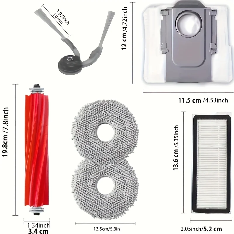 24 Pack Replacement Accessories Kit Compatible For Roborock QV35A, QV35S, QR598, QR798 Robot Vacuum Cleaner