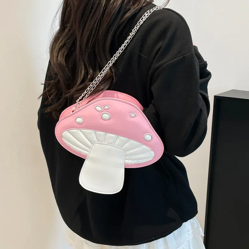 Small Mushroom Bag with Unique Personality and Creativity for Women Fresh and Colorful Chain Shoulder Bag