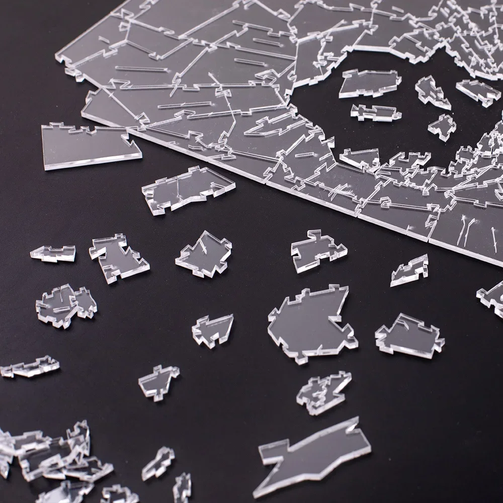 Acrylic Broken Glass Jigsaw Puzzle Impossible Challenge Puzzle Toys Adult Toys Geometric Shape Puzzle 10 Levels Children Gift