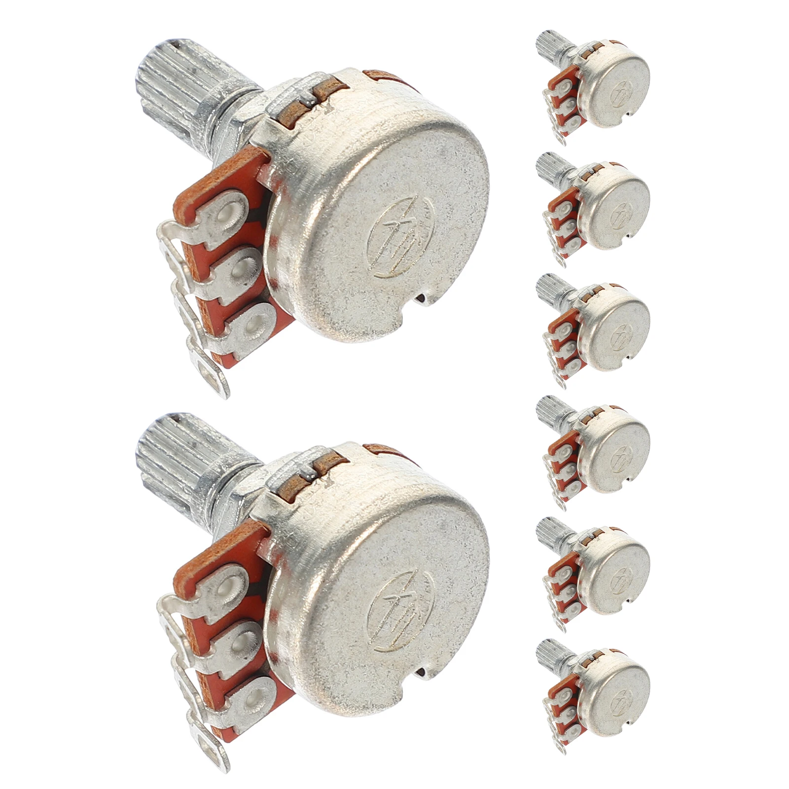 

8Pcs Guitar Potentiometer Split Shaft Short Shaft Metal Knob Replacement Potentiometer Audio Volume Pot for Electric Bass Guitar