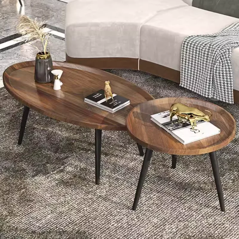 

Retro Fashion Simple Modern Wooden Legs Round Table Small Coffee Table Simple Home Living Room