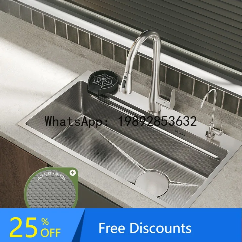 

CZ Thick Plate 304 Stainless Steel Kitchen Sink Original Color silver Large Single Bowl Vegetable Washing Basin Dishwashing Sink