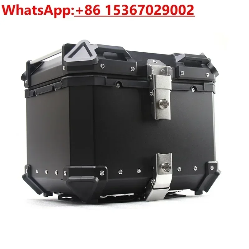 Motorcycle trunk storage box Waterproof quick-release aluminum alloy tail box with backrest 45L/55L/65L storage box