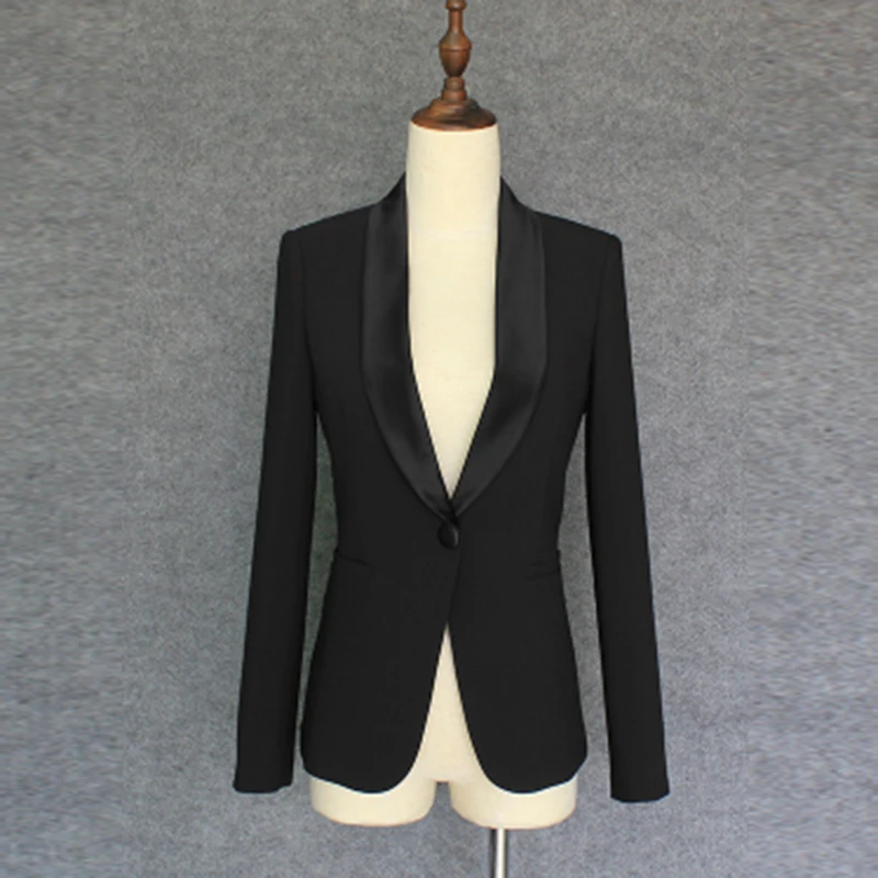 

2023 TOP QUALITY Star Style New Stylish Designer Women's Single Button Shawl Collar Blazer Jacket