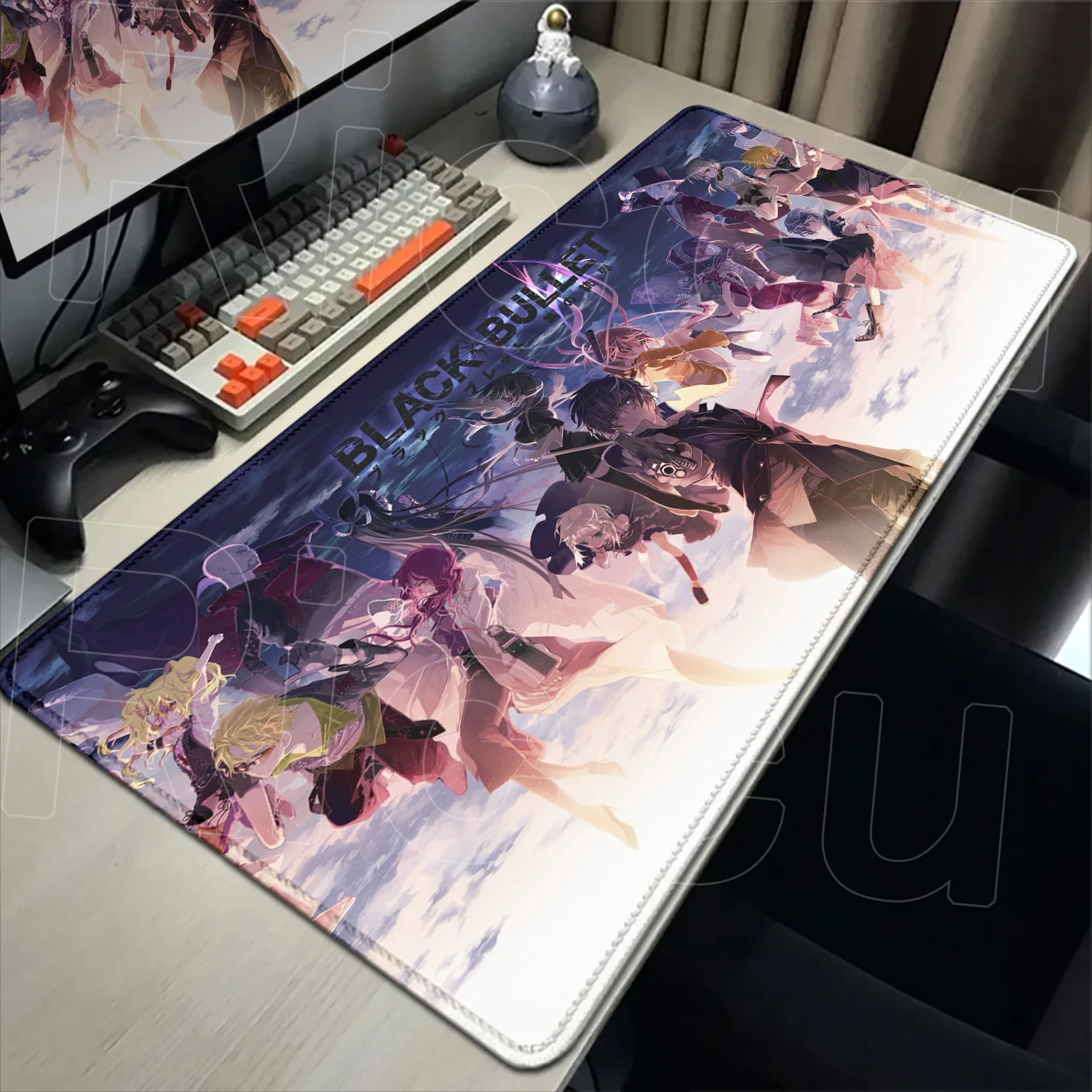 

XXL Black Bullet Anime Mouse Pad 90x40cm Non-slip Large Lockedge Office Student Gaming Cushion Mouse Mat Esports Expand Desk Mat