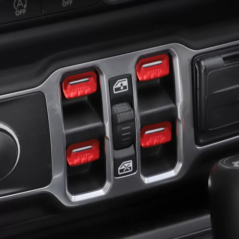 Window Switch Button Cover Trim for Jeep Wrangler JL 2018-2023 Gladiator JT Interior Aluminum Alloy Accessories Interior Tools view 2