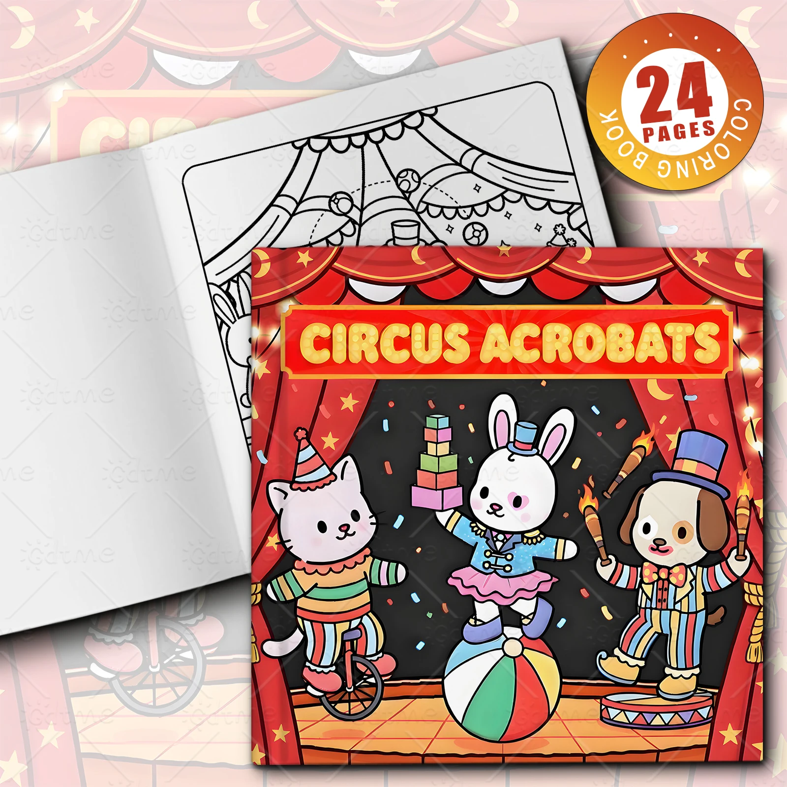 Anti Anxiety Circus Acrobats Coloring Book for Adults DIY Painting Drawing Art Activity Book Perfect Gift for Relaxation