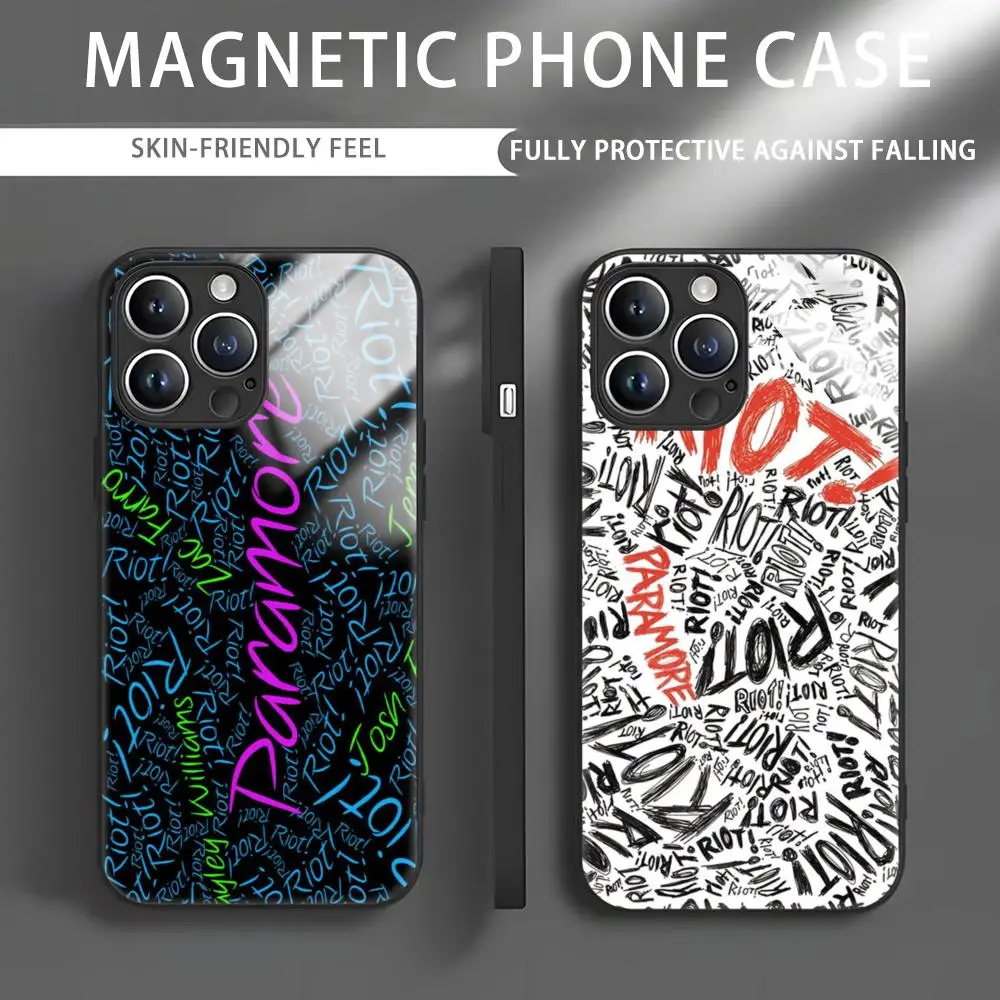 COOL Paramore music Phone Case For iPhone 16 15 14 13 12 11 X XR XS XSMAX 8 Plus Mini Pro Max Glass Magnetic Phone Case