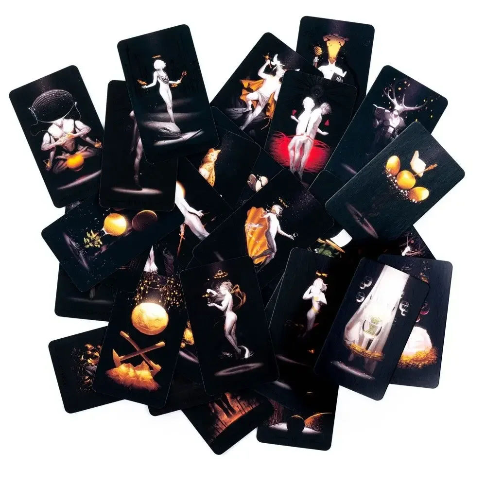 Black Tarot Vetro Cards Tower Board Game Cards Taluo Aesthetics Smooth Oracle Board Games