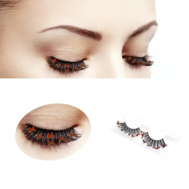 Flauschige Wimpern handgemachte flauschige Wimpern mit Glitzer Pailletten dramatische Schmetterling Pailletten Wimpern dekorative gefälschte Cosplay Wimpern für