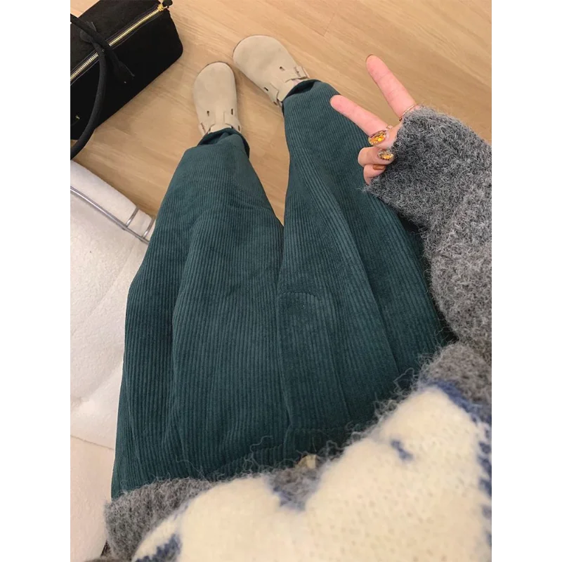 

Retro New Style Pants with High Waist, Loose Straight Leg and Velvet Wide Leg, Casual Light Core, Velvet Pants for Children