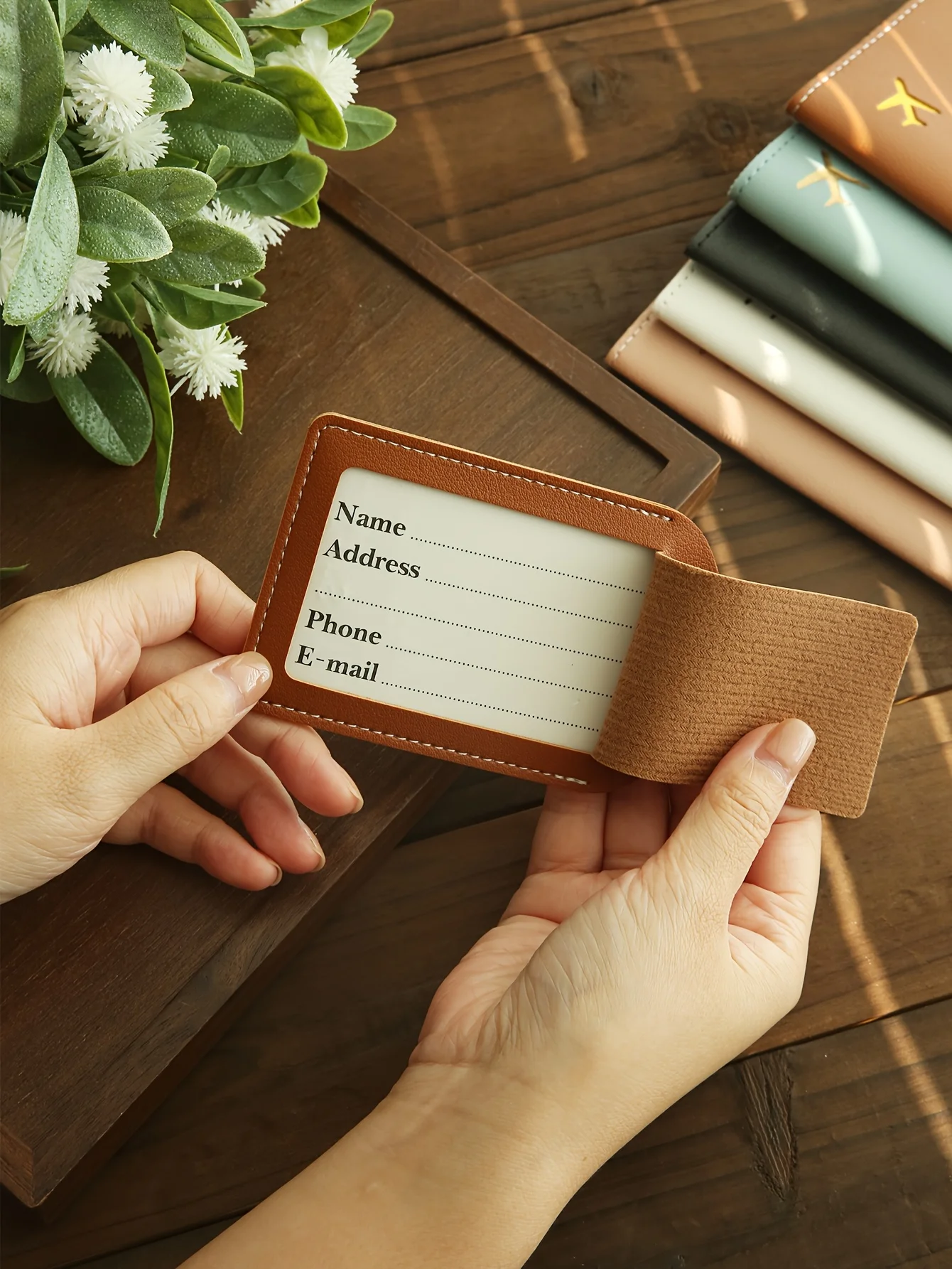 Personalisierter Reisepasshülle aus Kunstleder mit individuellem Namen, faltbarer, leichter Gepäckanhänger, ideal für Ausflüge und Reisegeschenke – Detail 6