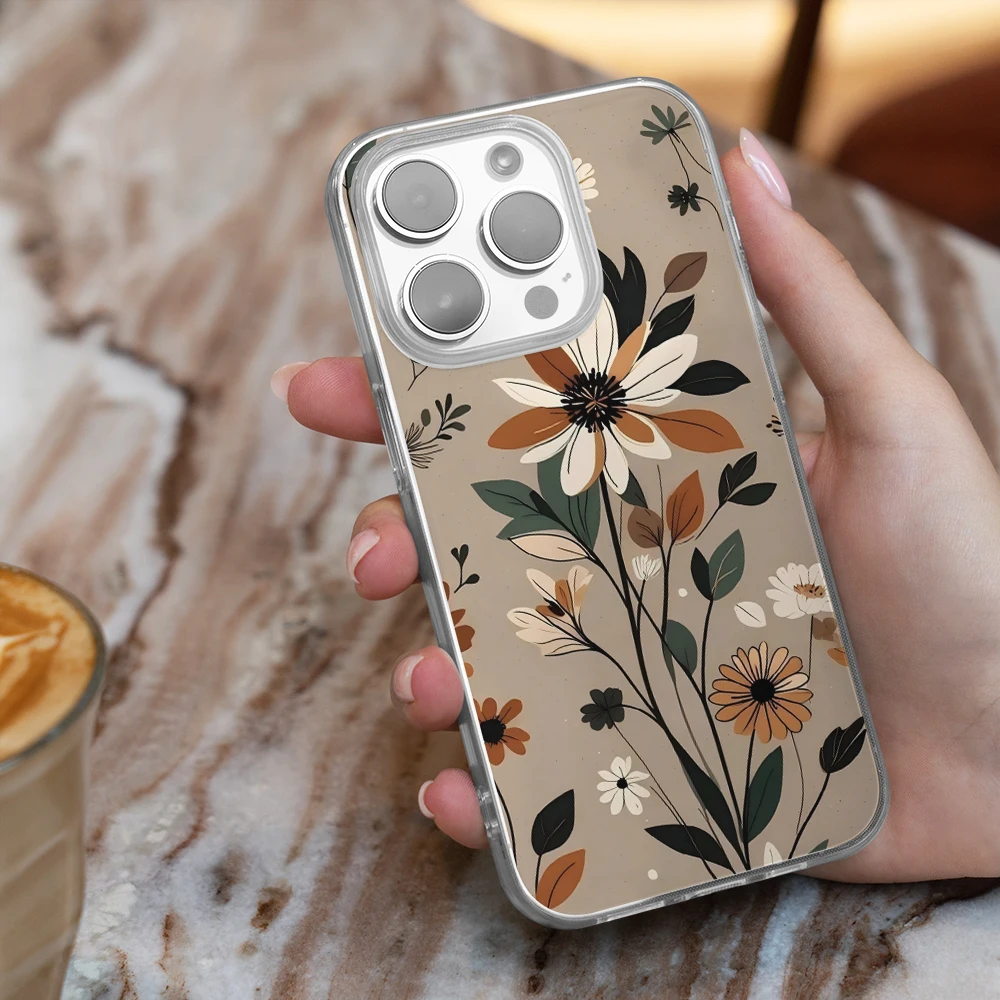 Summer Flower Phone Case for IPhone 16 13 14 15 Pro Max Shock-proof Phone Case for IPhone  12 13 Mini X XR XS Soft Cover