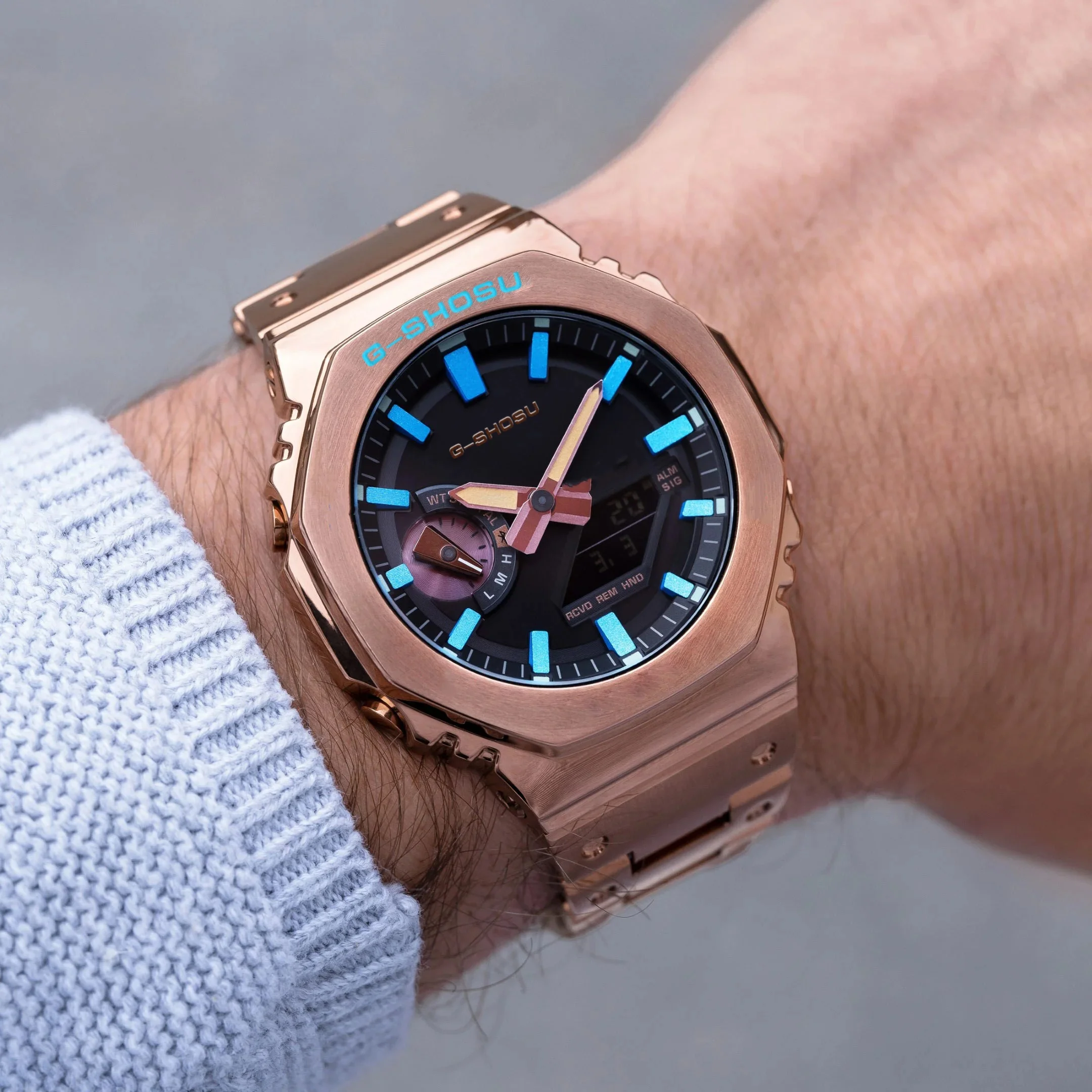 

Цифровые электронные часы унисекс, полнофункциональные, мировое время, сплав, светодиодный двойной дисплей, стальной ремешок, большой циферблат, серия GMB