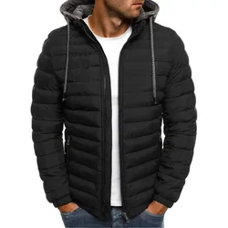 2024 New Winter Oversized Men's Detachable Hat Thickened Hooded Cardigan Drawstring Winter Thickened Warm Jacket Coat Top