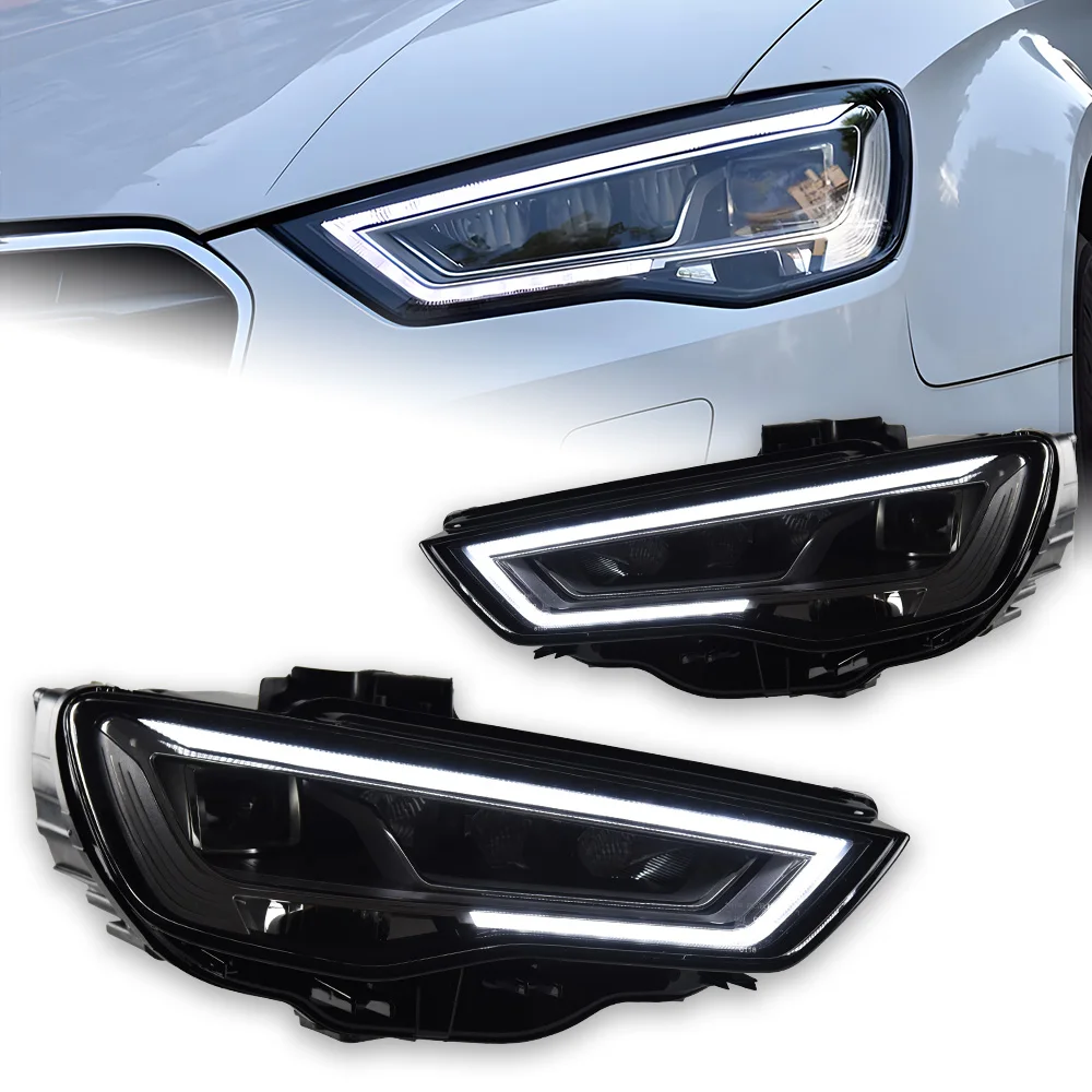 AKD-Lampe frontale de style de voiture pour Audi A3, lumières de sauna, lumière de sauna LED, lentille de budgétaire, lampe frontale DRL,