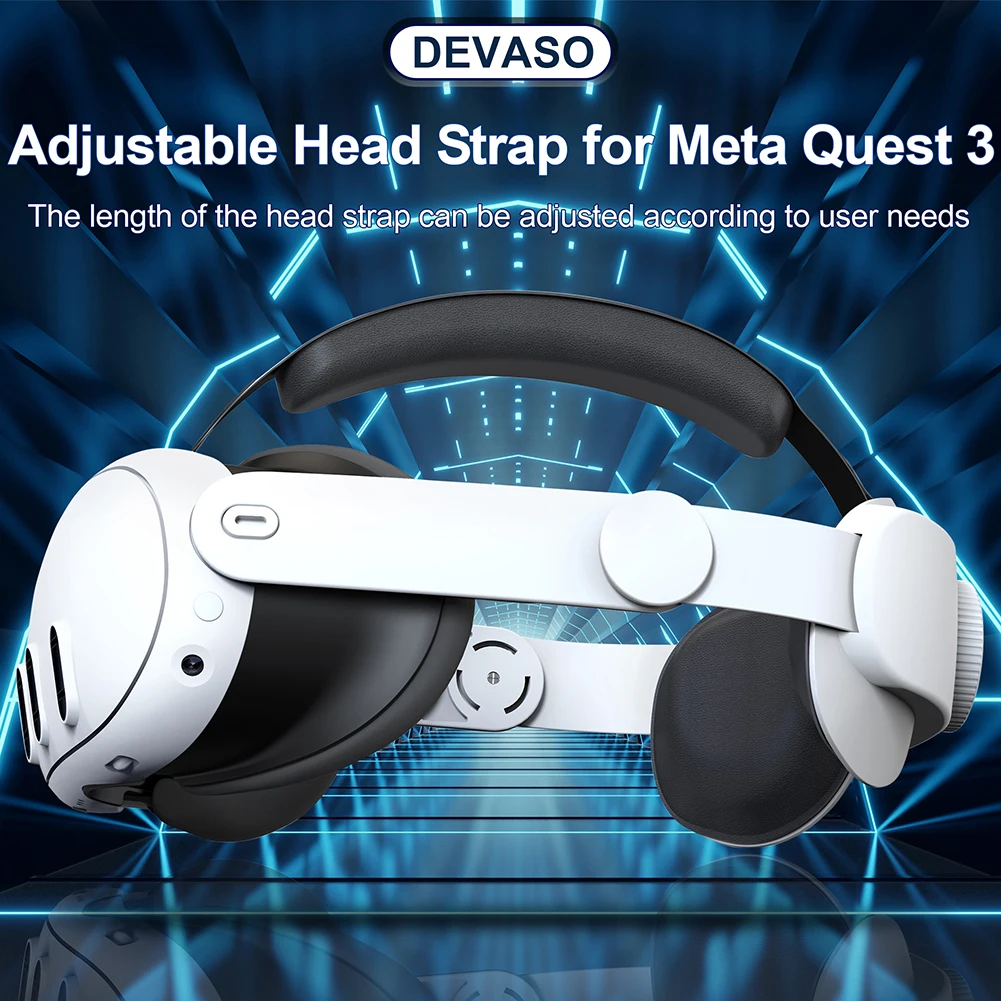 Adjustable Head Strap Comfortable VR Replacement Head Strap Elite Headband Alternative Head Strap for Meta Quest 3 VR Accessory