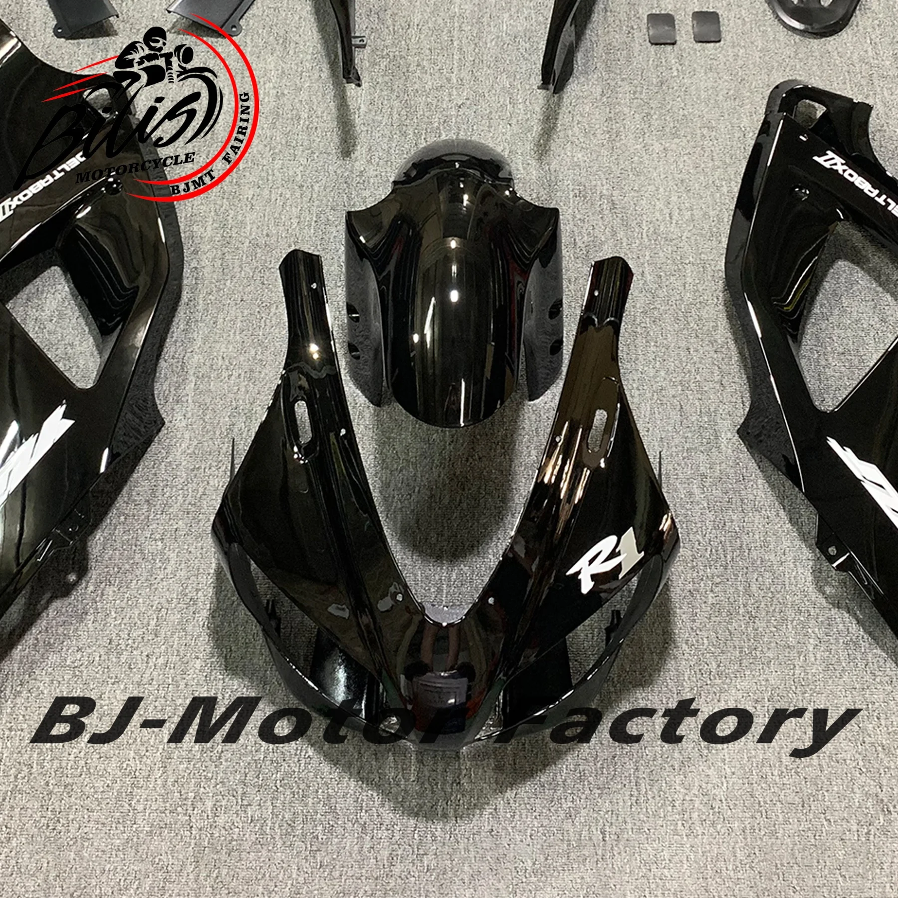 مجموعة هيكل السيارة باللون الأسود بالكامل تناسب ياماها YZF-R1 YZFR1 1998 1999 YZF R1 98 99 مجموعة انسيابية حقن للدراجات النارية