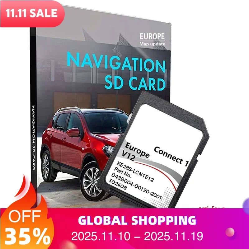 

Sat Nav Connect 1 LCN1 V12 for Nissan Navigation Map Version Europe SD Card Map 2022