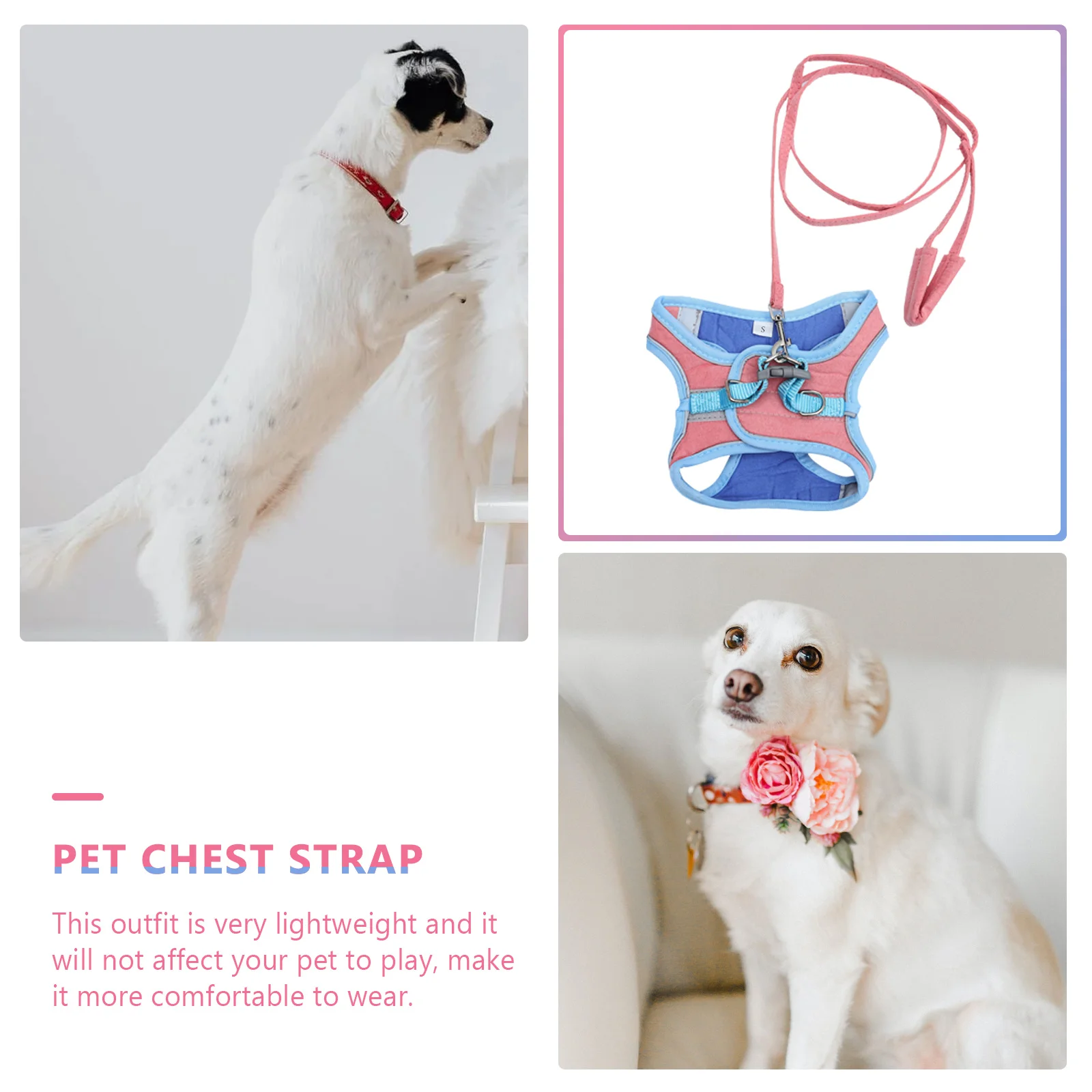 

Pet Harness Vest Leash Set Lightweight Breathable Reflective for Cats Dogs Puppies Small Animals Comfortable Easy on
