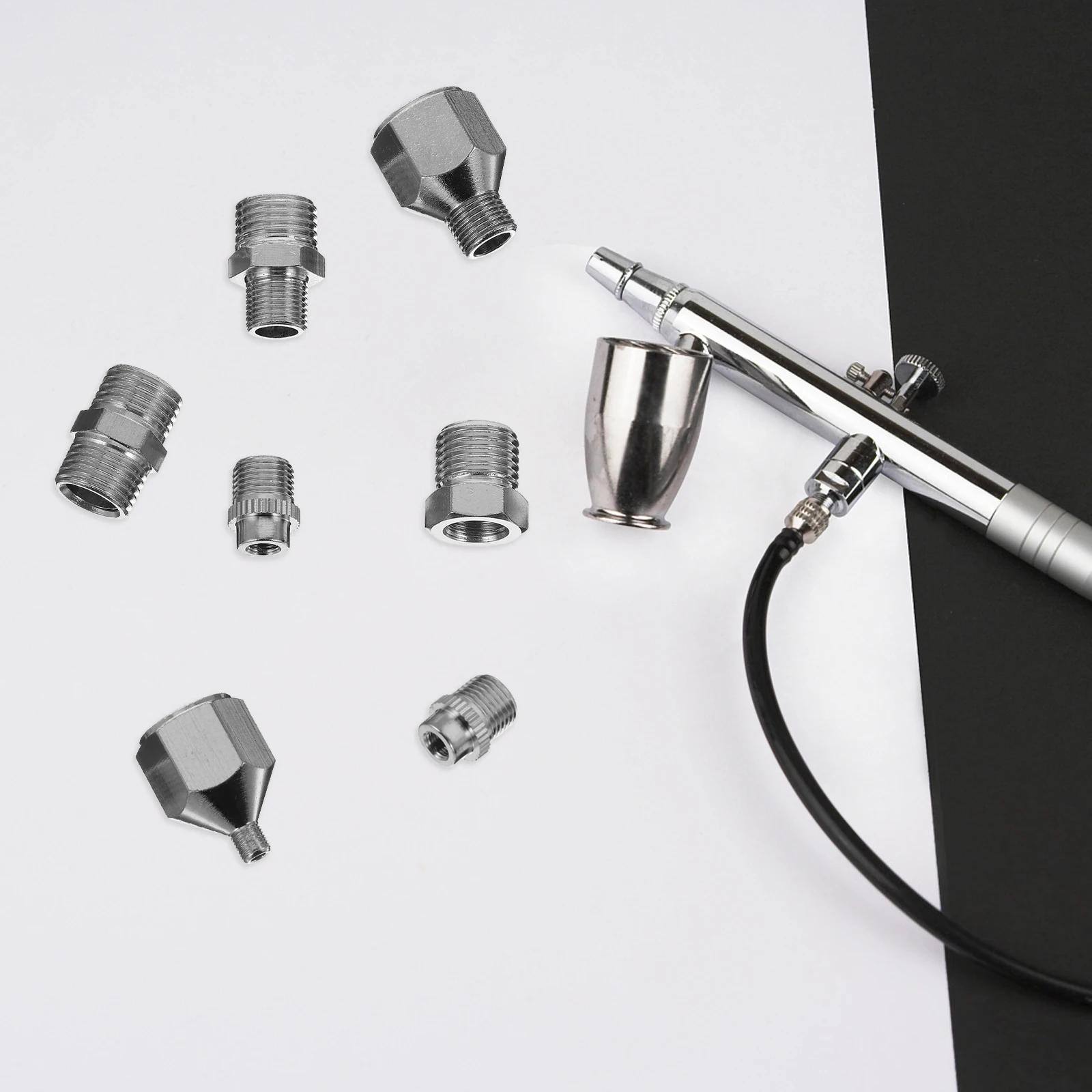 

Airbrush Adaptor Connector Fitting for Hose Blower Rustproof Durable Quick Release Car Painting Tattoo Illustration