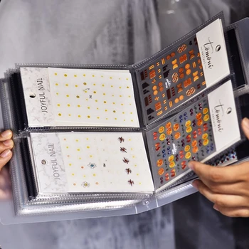 80/240 Slots Nagel Aufkleber Lagerung Buch Große Kapazität Ausstellung Fotoalbum Karte Paket Taste Typ Maniküre Aufkleber Notebook
