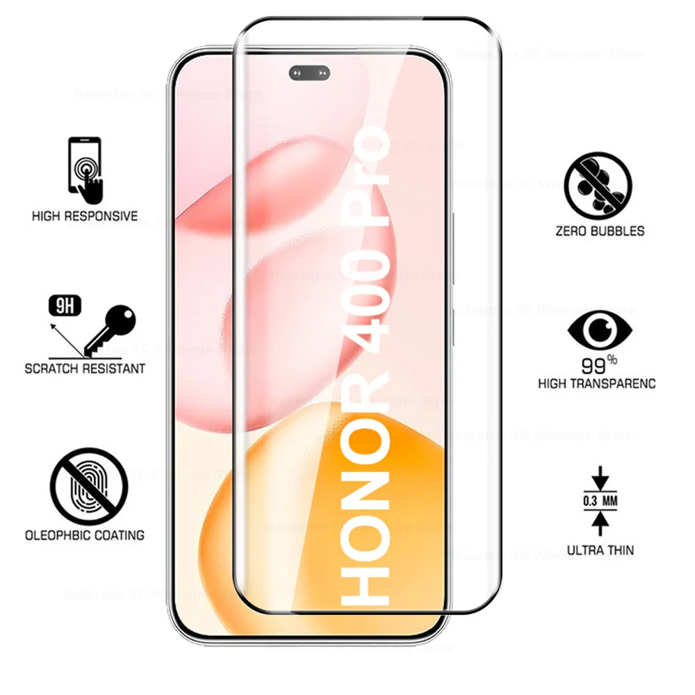 واقي شاشة Honor400Pro Glass 2In1 لهاتف Honor 400 Pro عدسة زجاجية على Honor 400Pro Honor400 Pro 5G 2025 أفلام من الزجاج المقسى #5
