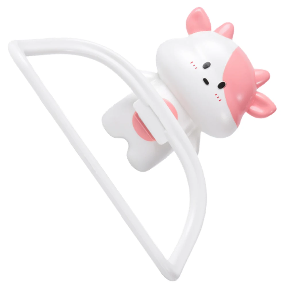 

Cartoon Cow Pink Suction Cup Wall Mounted Bathroom Rack No Drill Plastic H Towel Bath Paper ganizer Storage Shelf