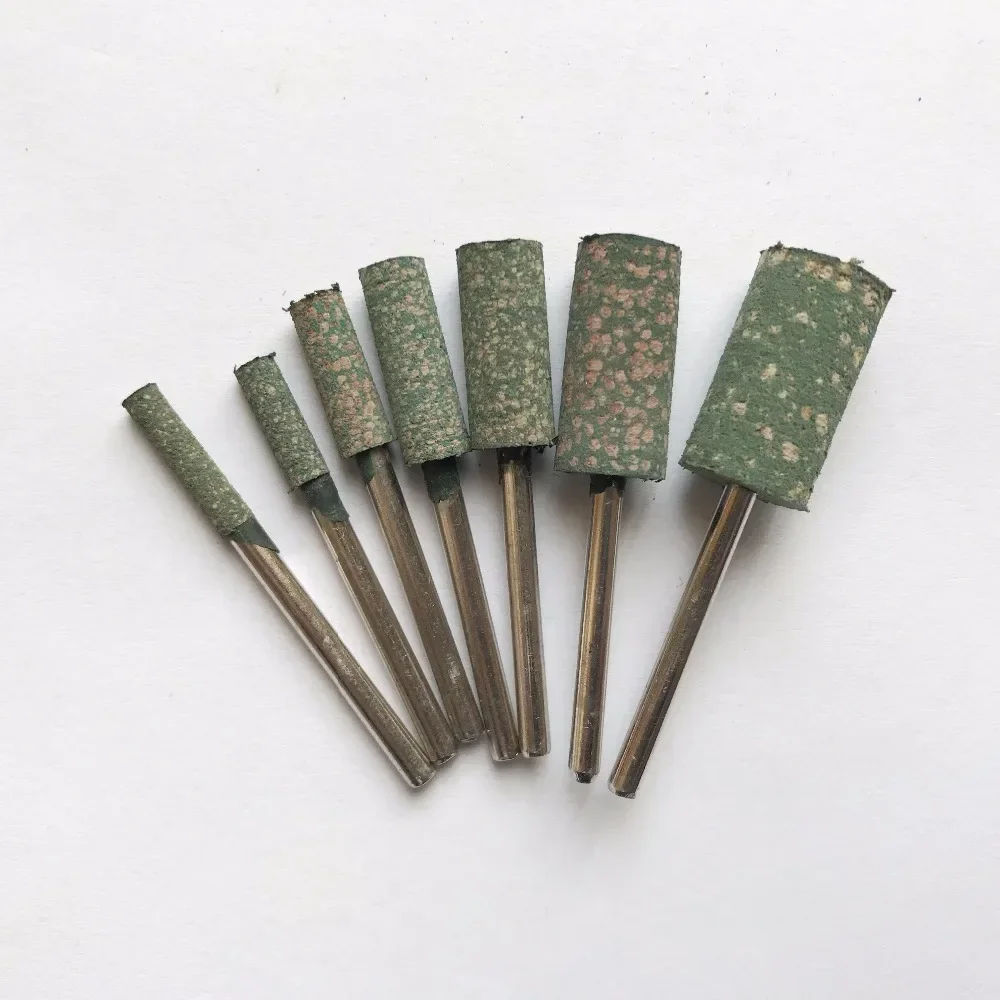 21pcs/pack OD.3-12mm Cylinder Shape Polishing Elastic Rubber with Abrasives Mounted Point Dremel Drills Die Grinder Rotary Tools