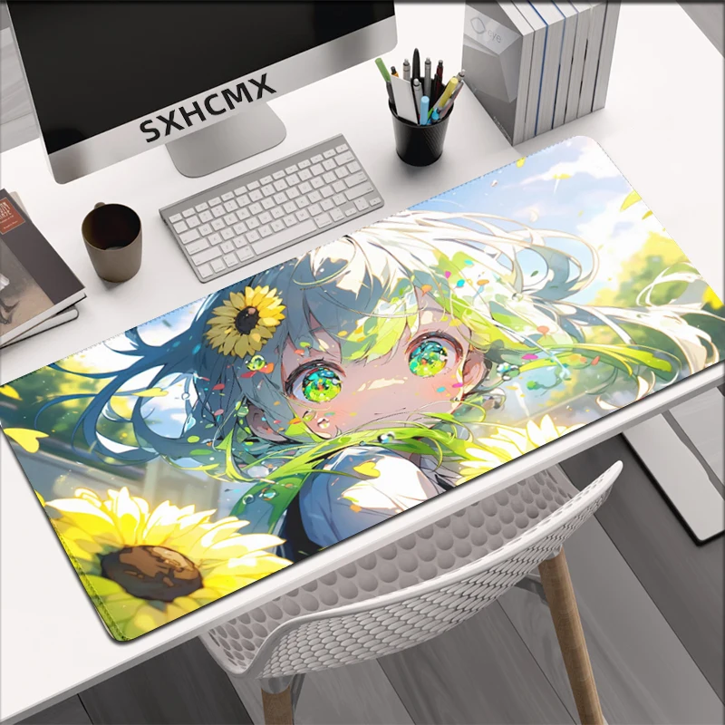 Anime Large mouse pad Gamer Albedo Anime Girls Rubber Mat mausepad Gaming Laptops Pc Accessories Deskmat mousepad Mats Keyboard