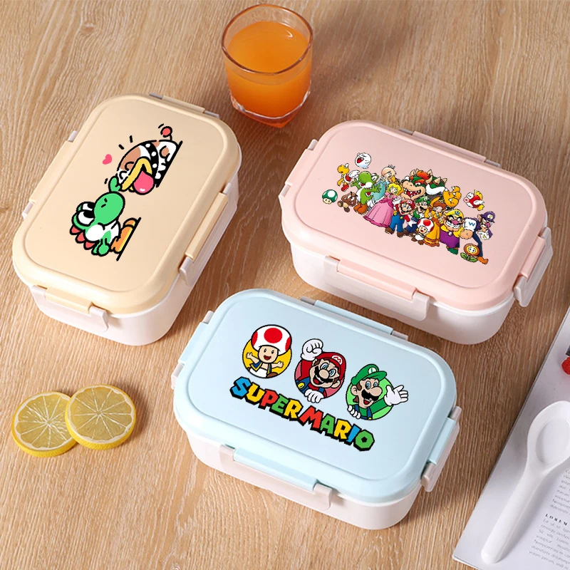 

Anime Super Mario Bro Food Container for Boys Girls Cartoon Fashion Cute Lunch Bag Students Portable Food Storage Containers