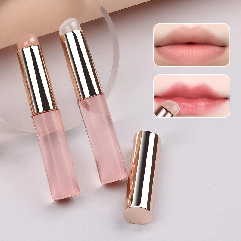 Pincel de silicona para labios, corrector en ángulo, herramienta de maquillaje, portátil, cabeza redonda como las puntas de los dedos, pincel de lápiz labial suave