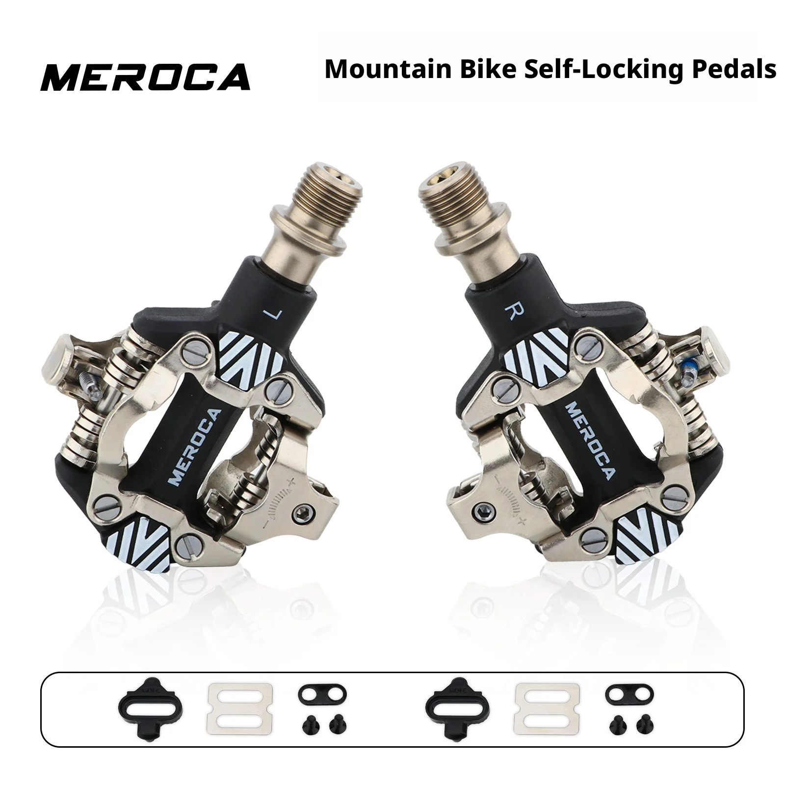 

MEROCA MTB Pedal Self-Locking SPD Pedals Mountain Bike Cleats Bearing Footrest Bicycele Parts
