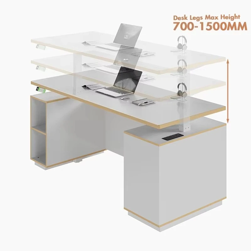 Luxury Manager Desk BOSS CEO Advanced Ergonomic Standing Desk Automatic Convertible Durable Height Adjustable Sit and S